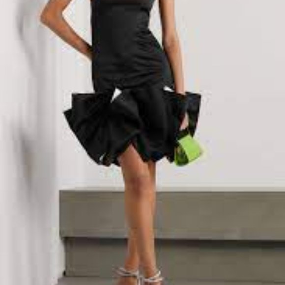 ROTATE BIRGER CHRISTENSEN + NET "Leiza" ruffled recycled-satin mini dress